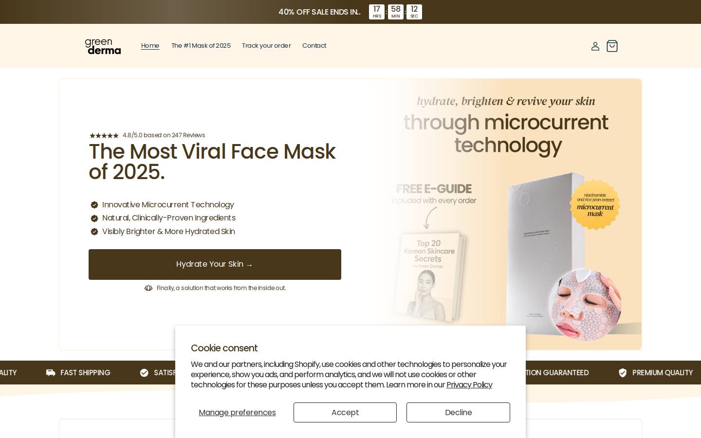 greenderma.co homepage screenshot