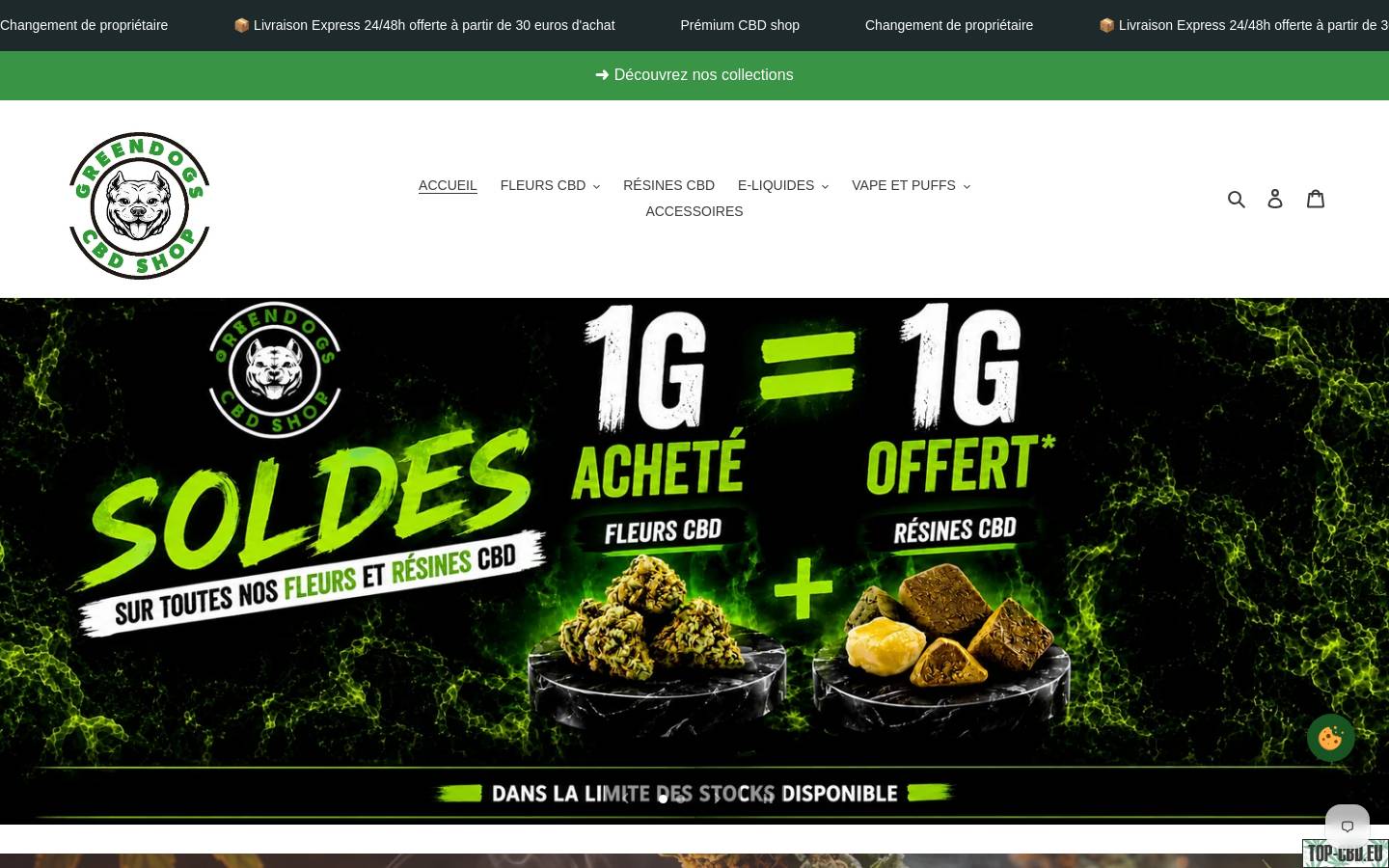 Greendogs Cbd  homepage screenshot