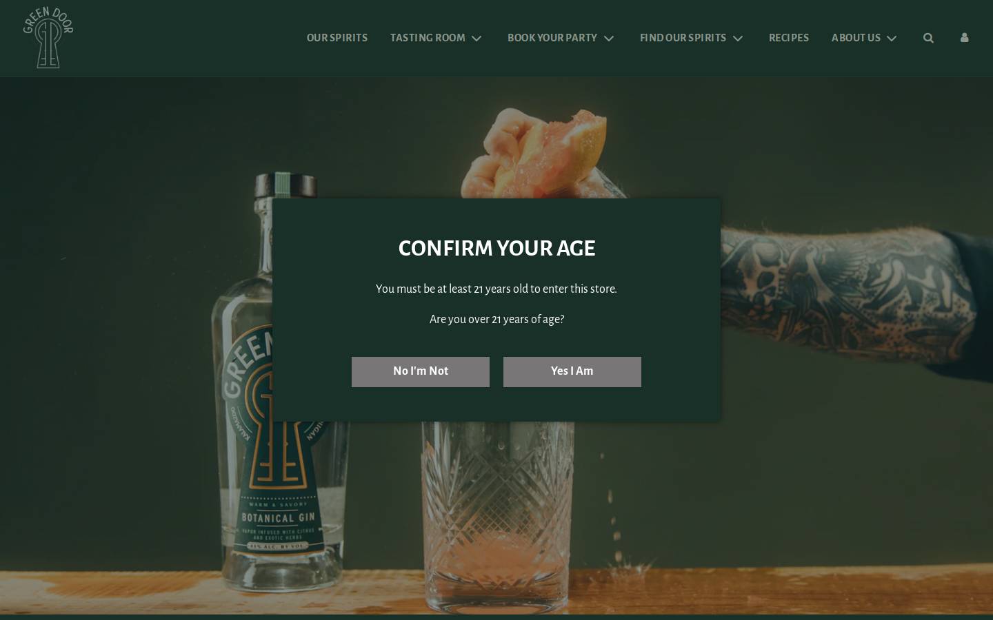 greendoordistilling.com homepage screenshot