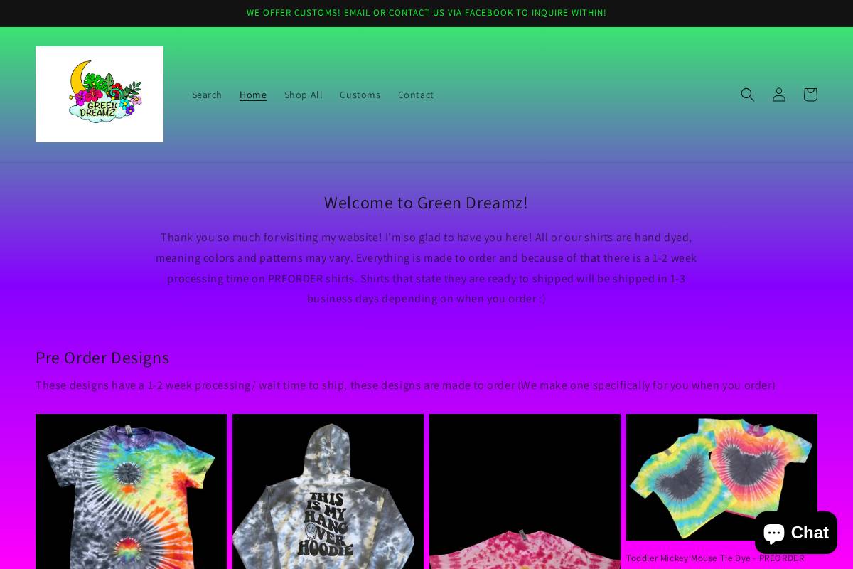 greendreamzco.com homepage screenshot