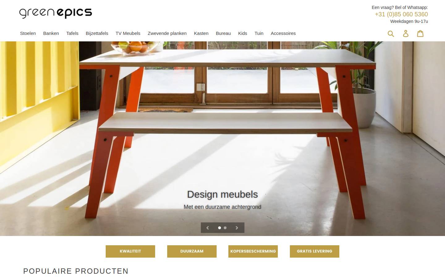 GreenEpics homepage screenshot
