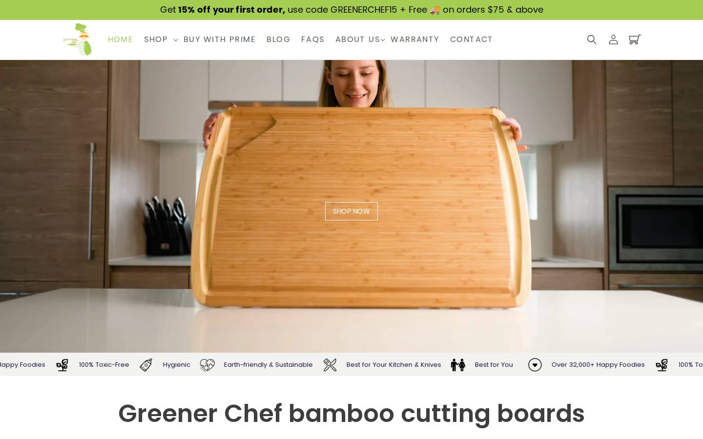 Greenerchef homepage screenshot