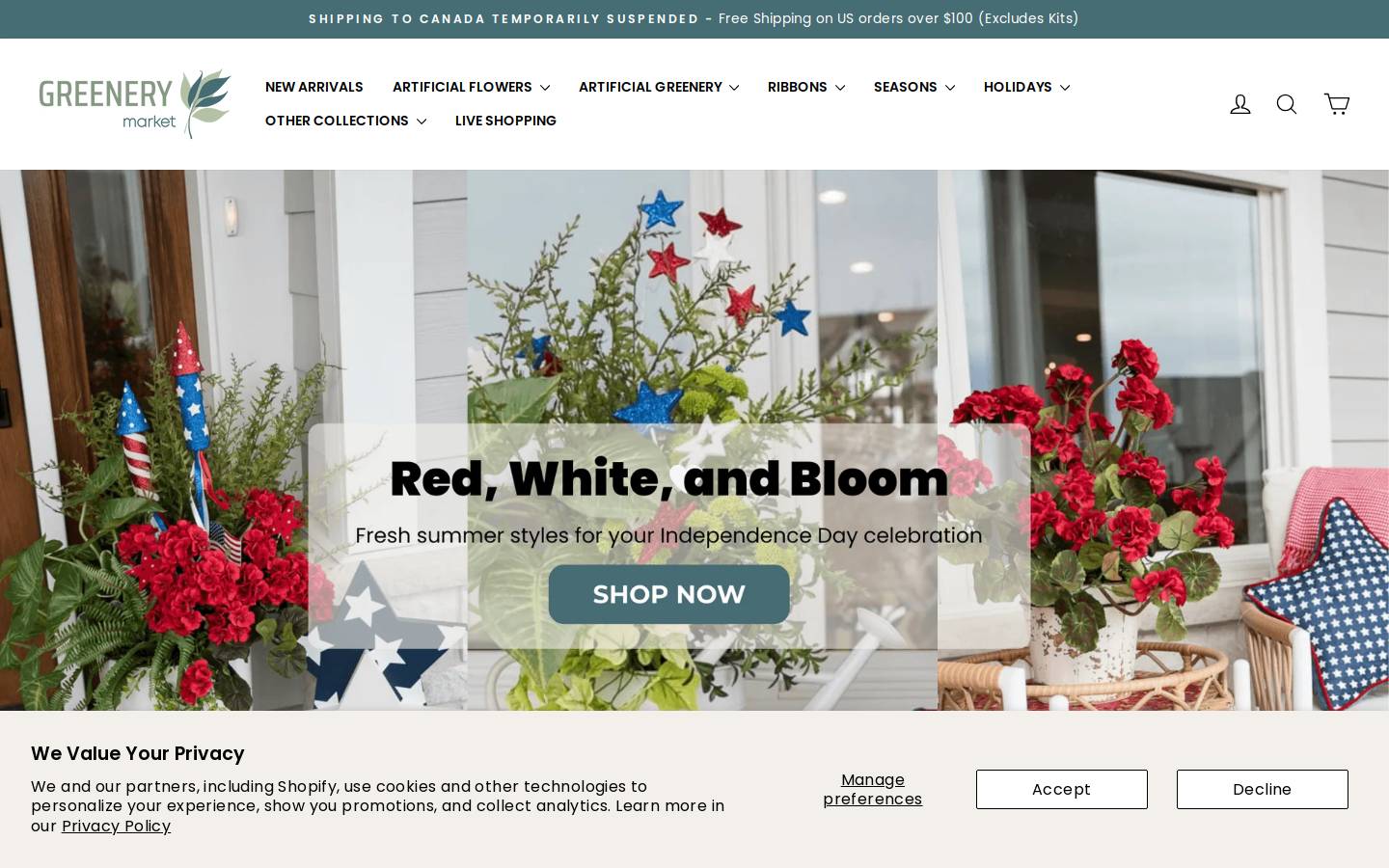 greenerymarket.com homepage screenshot