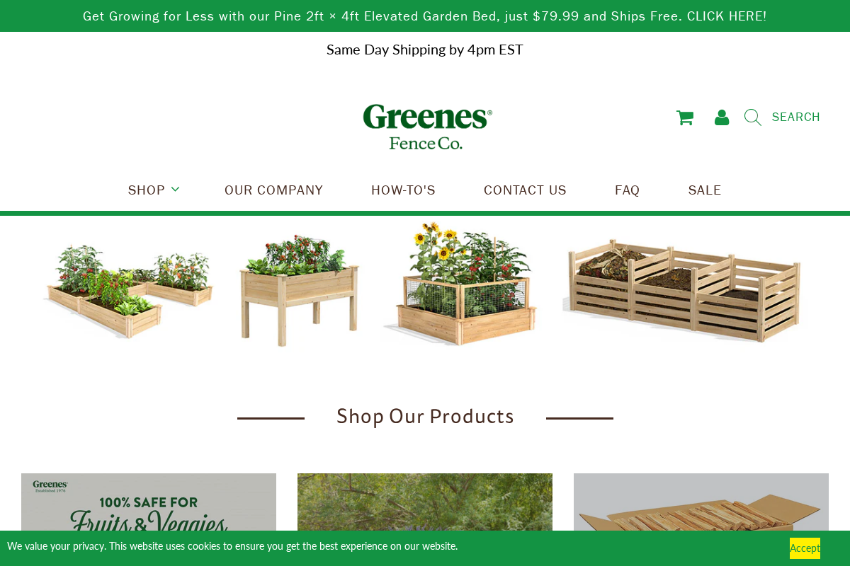 greenesfence.com homepage screenshot