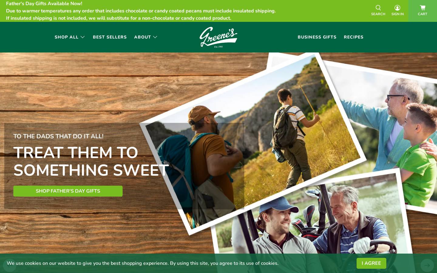 greenesfinefoods.com homepage screenshot