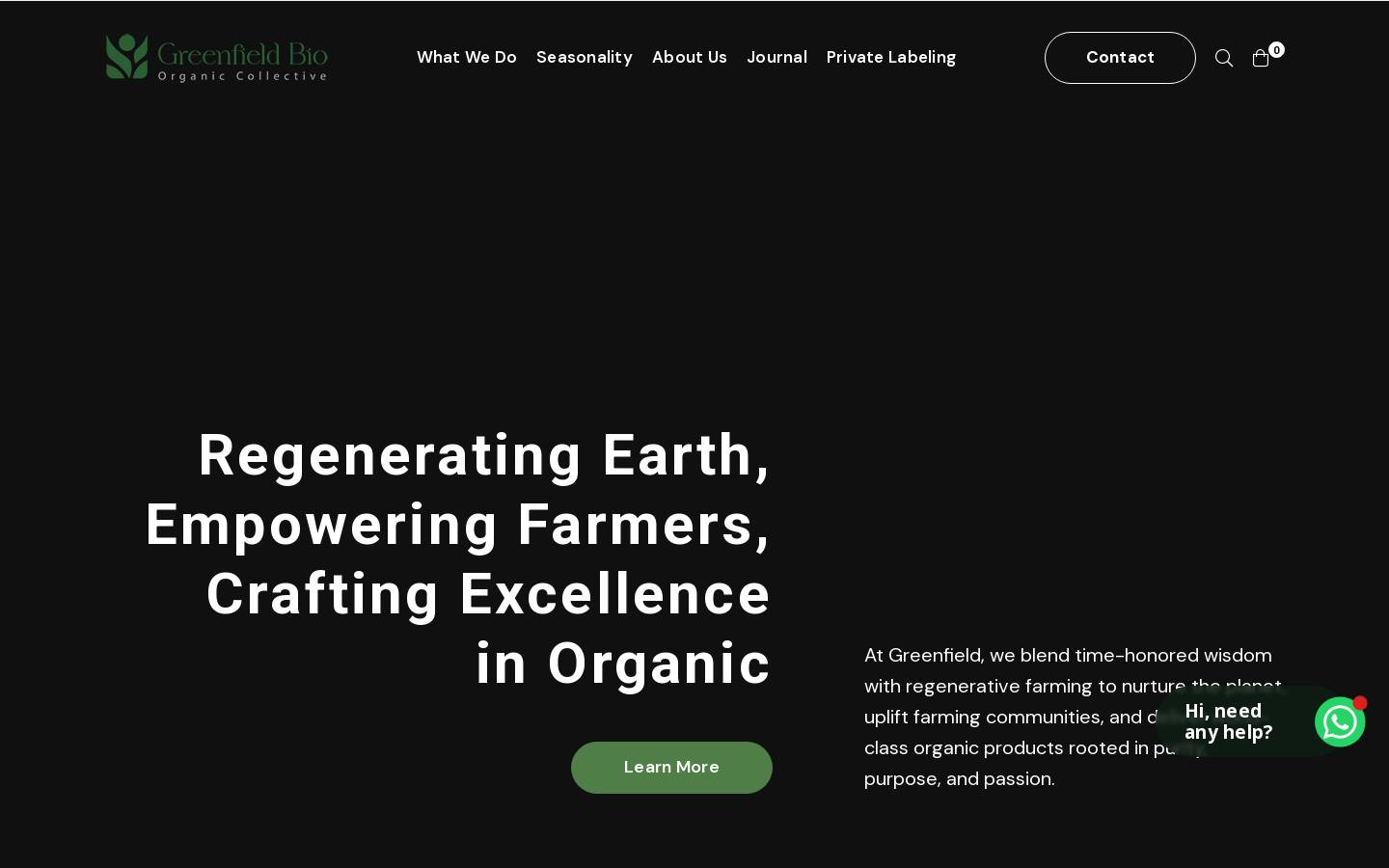 greenfield.organic homepage screenshot
