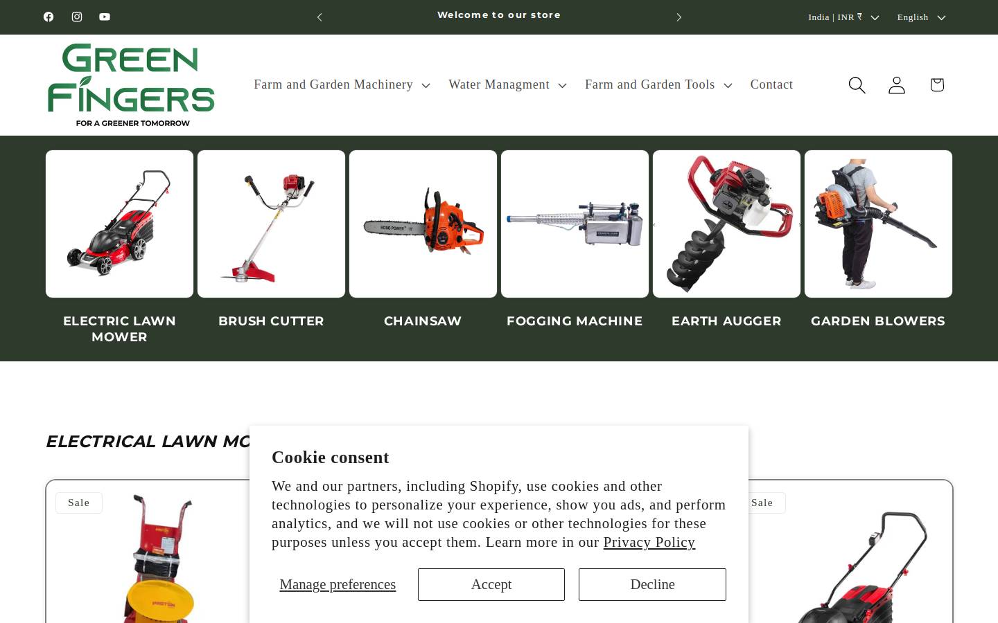 greenfingers.co.in homepage screenshot