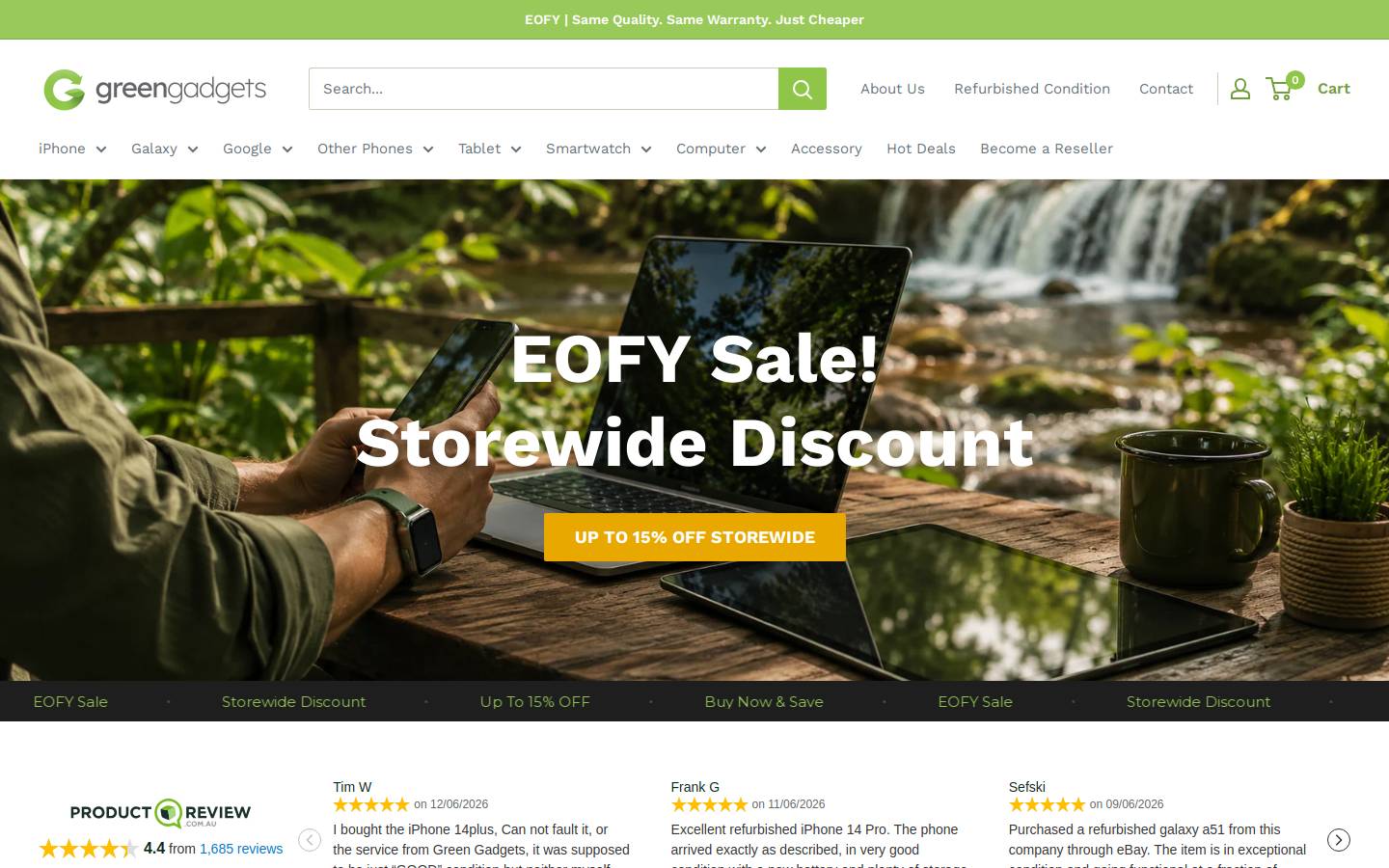 greengadgets.net.au homepage screenshot