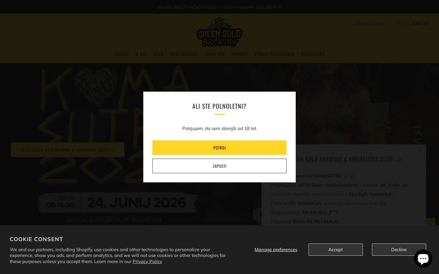 greengoldbrewing.com homepage screenshot