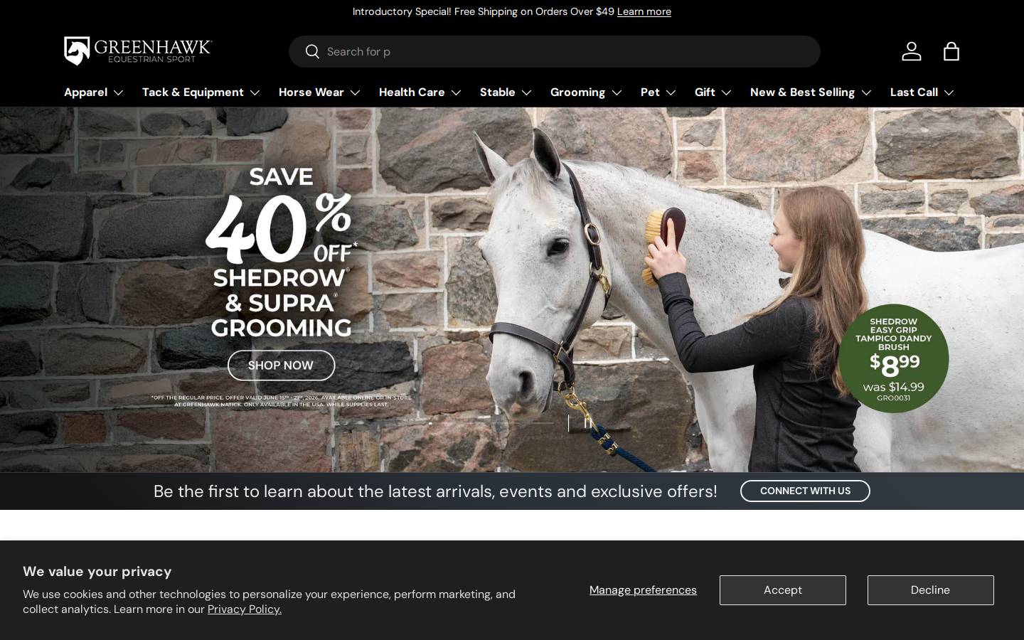Greenhawk Equestrian Sport homepage screenshot