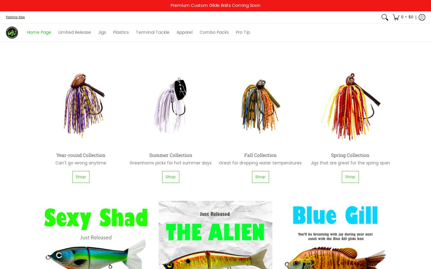 greenhornfishing.com homepage screenshot