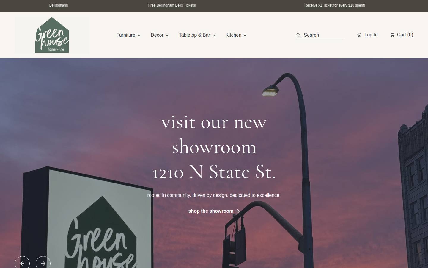 greenhousehome.com homepage screenshot