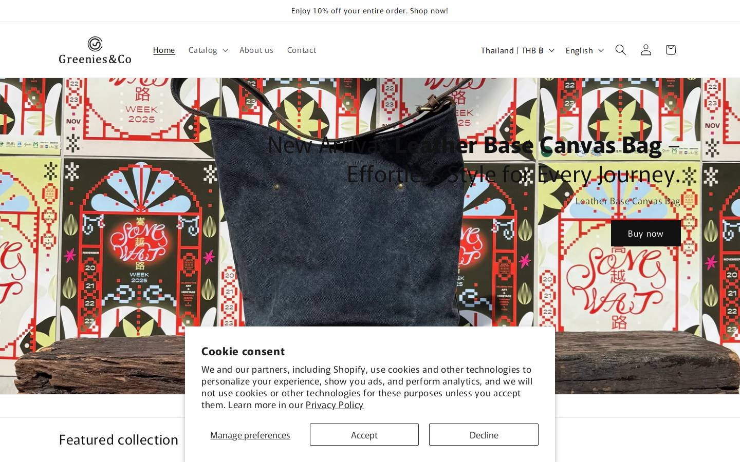 greeniesandco.com homepage screenshot