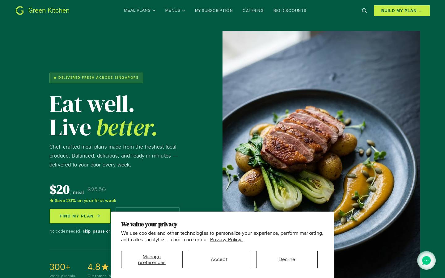 greenkitchen.co homepage screenshot