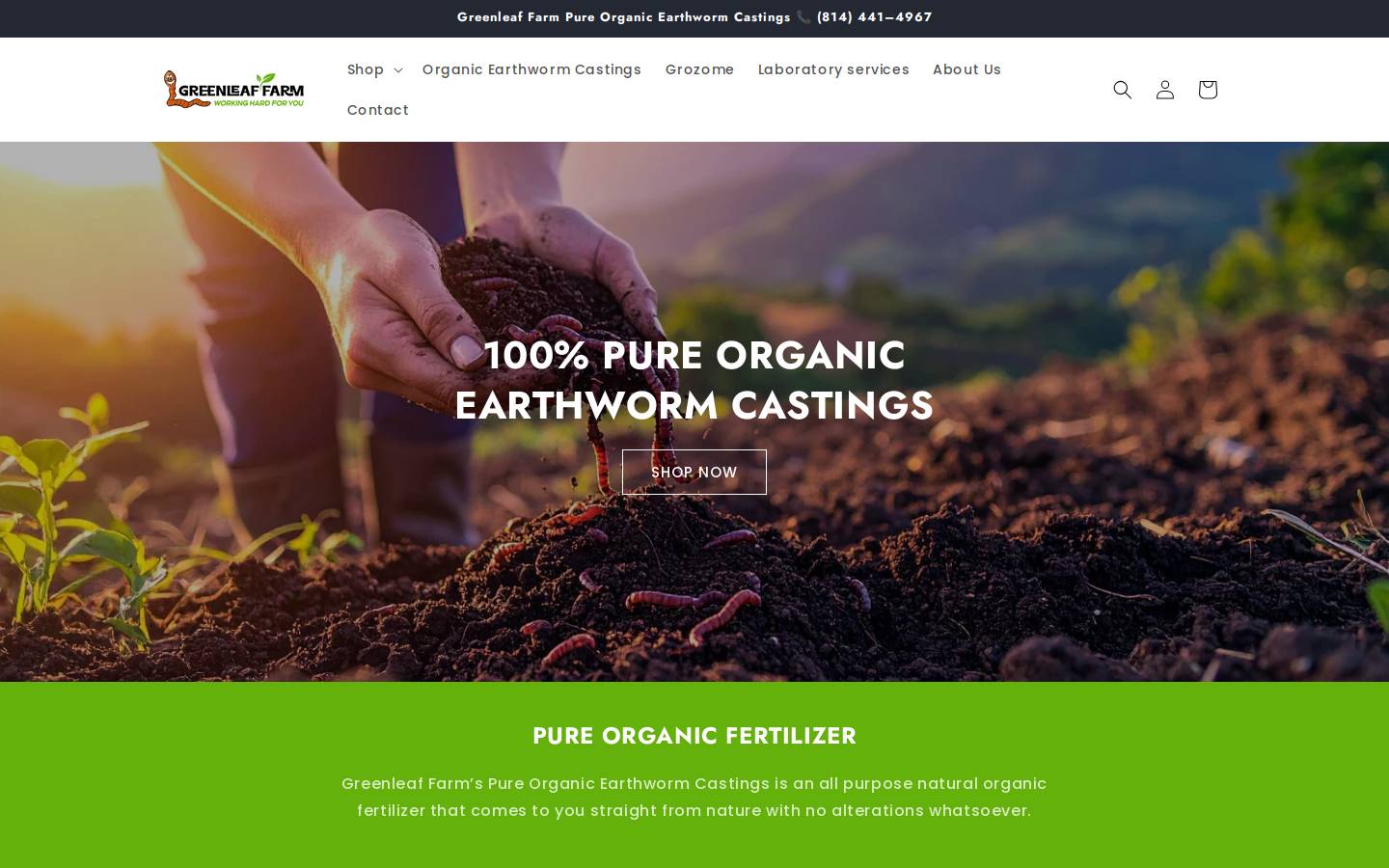 greenleaf-farm.com homepage screenshot