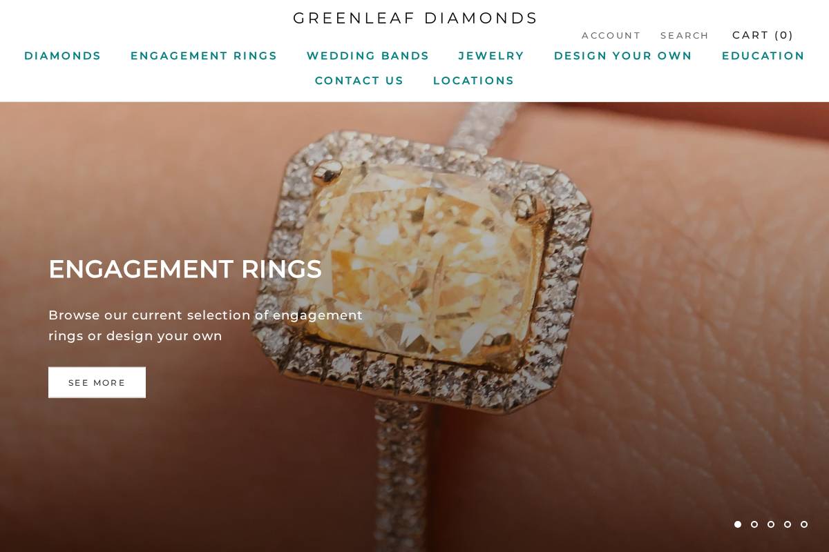 greenleafdiamonds.com homepage screenshot