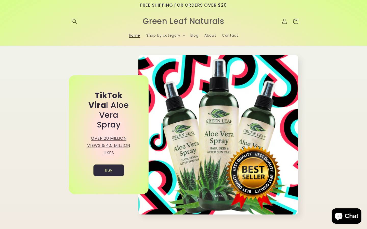 greenleafnaturals.com homepage screenshot