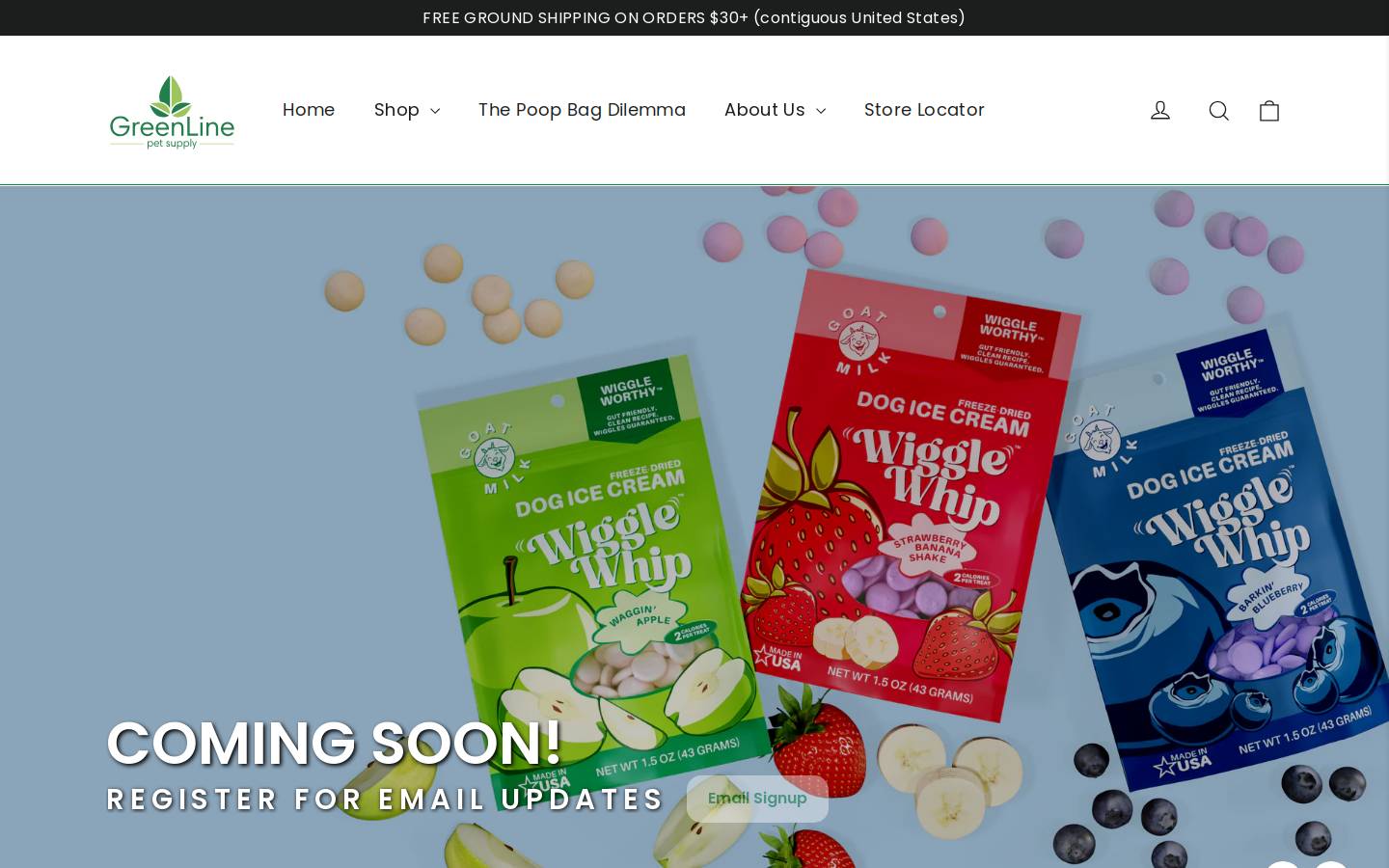 greenlinepoopbags.com homepage screenshot