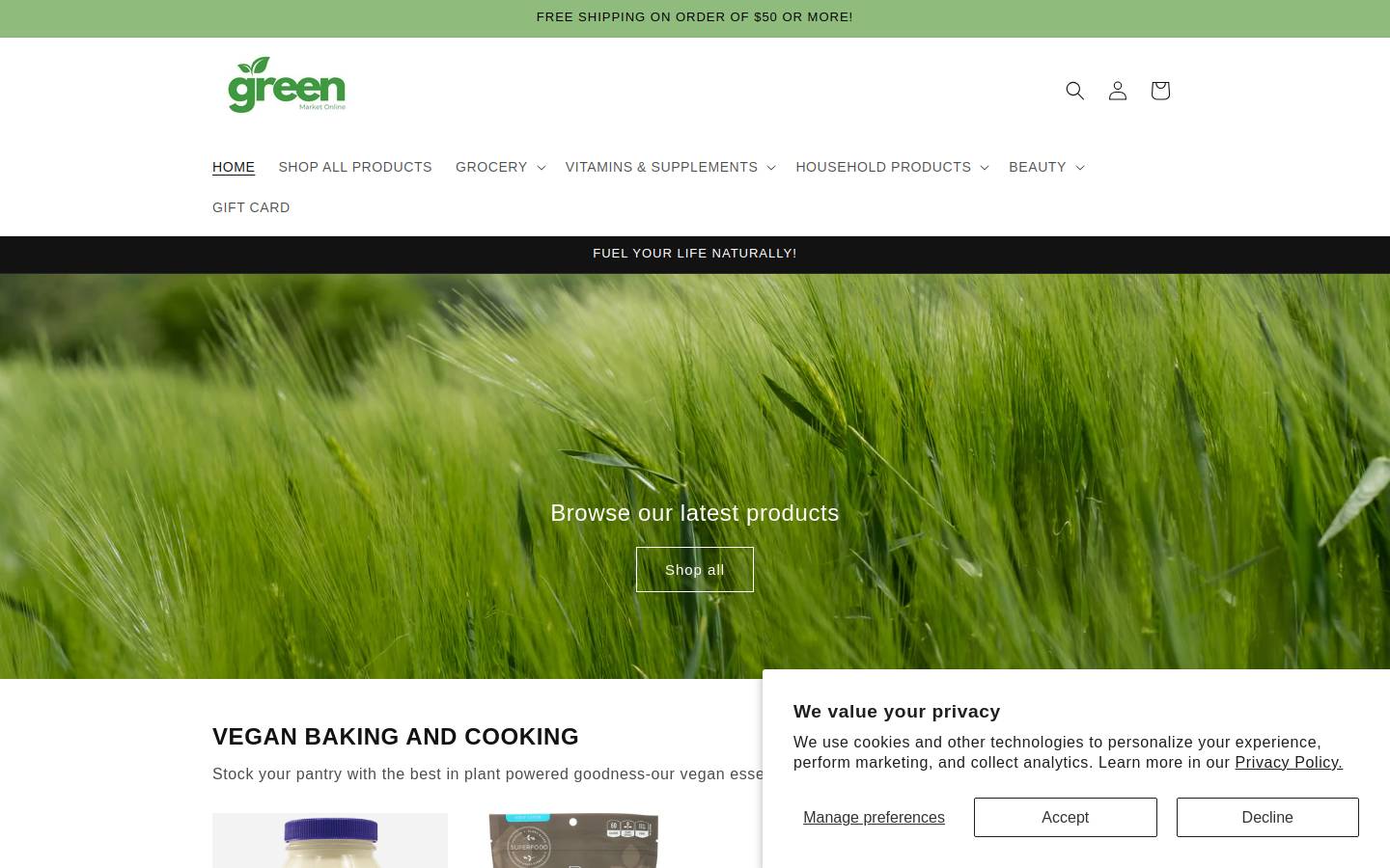 greenmarketonline.com homepage screenshot