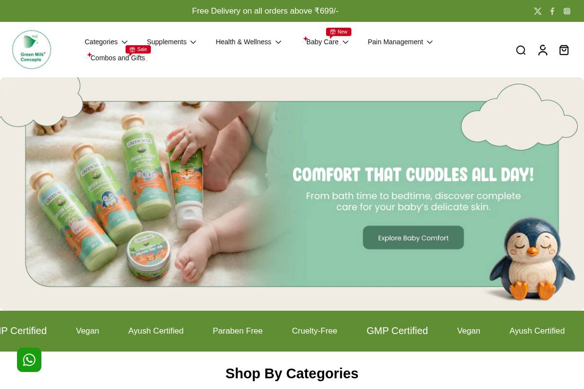 greenmilkconcepts.in homepage screenshot