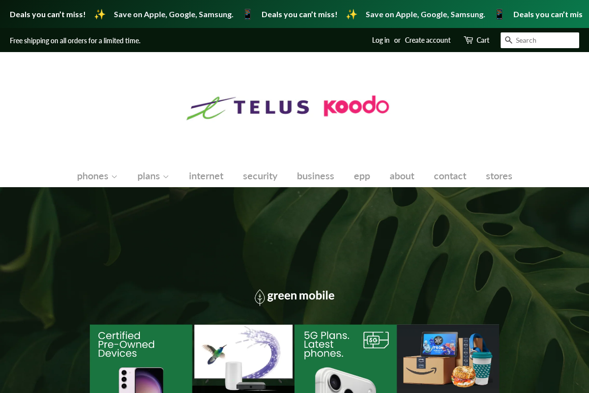 greenmobile.com homepage screenshot