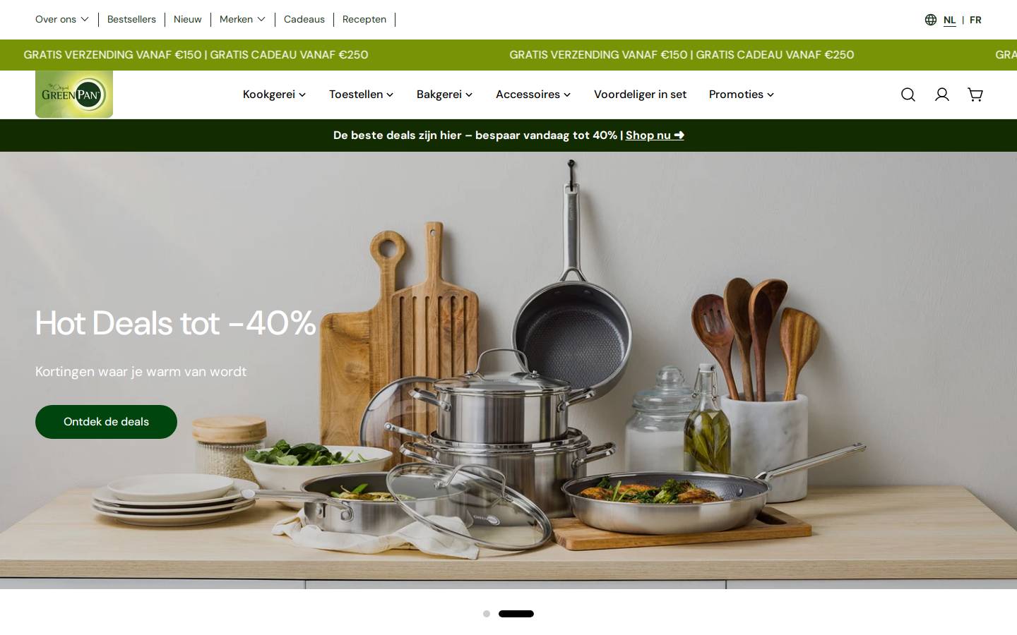 GreenPan homepage screenshot