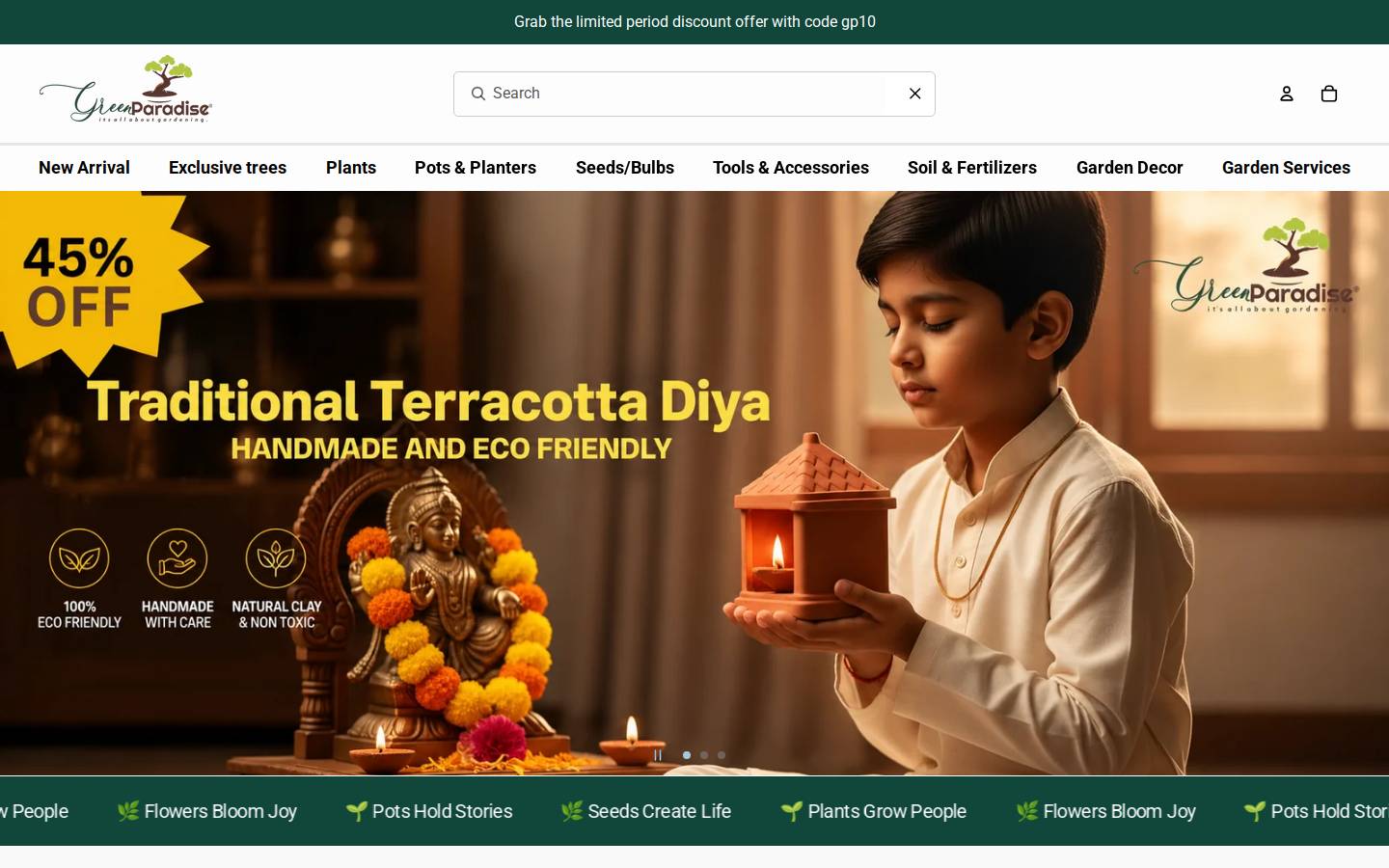 greenparadiselive.com homepage screenshot