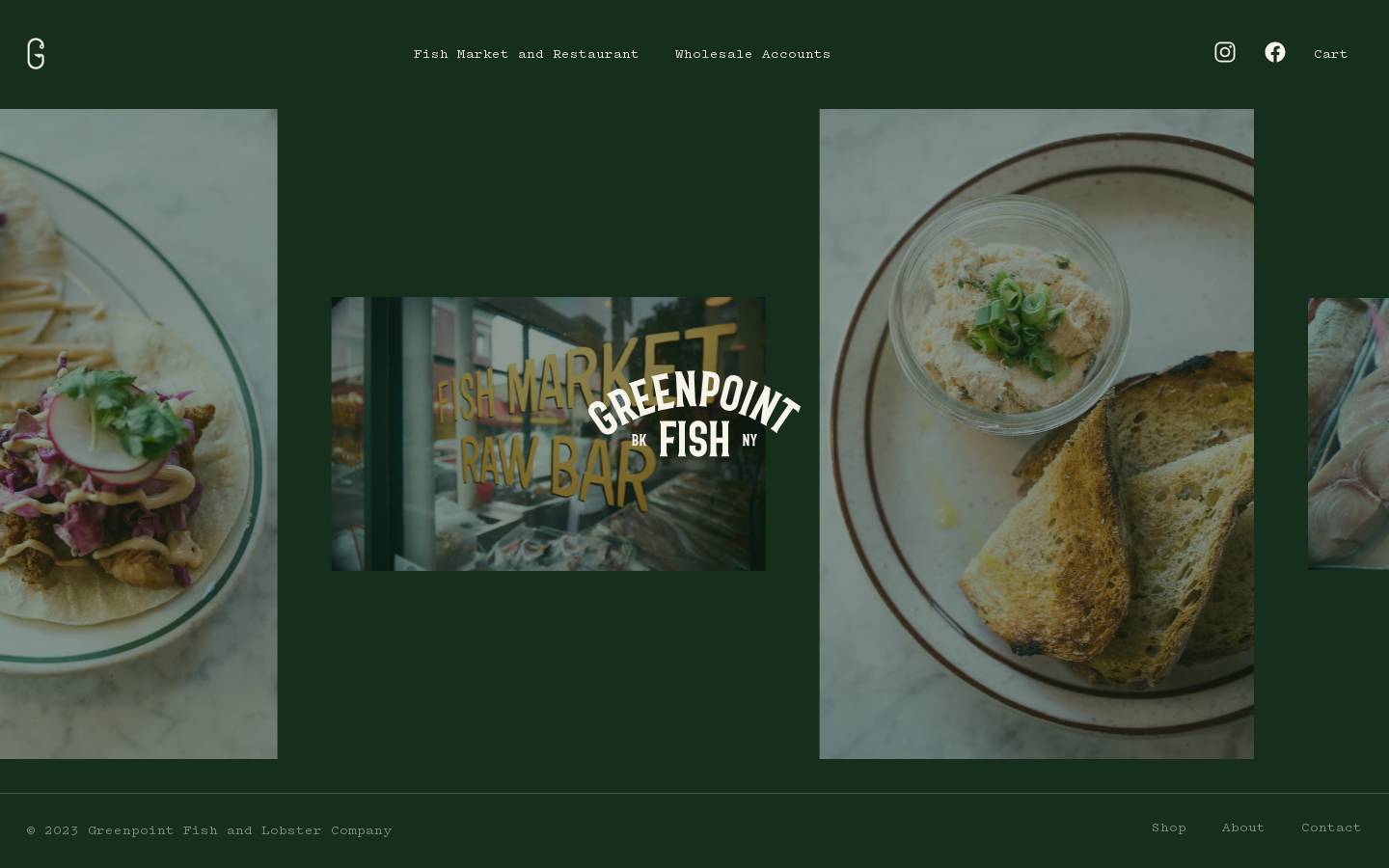 greenpointfish.com homepage screenshot