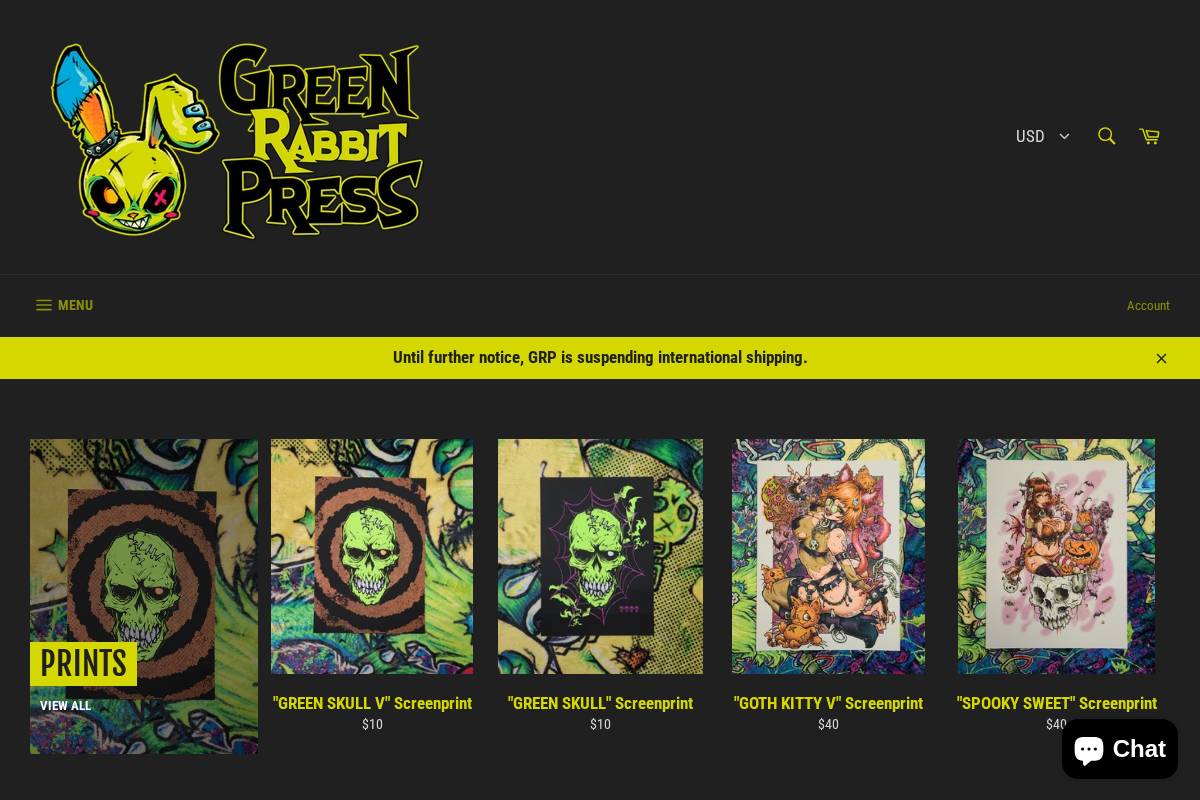 greenrabbitpress.com homepage screenshot