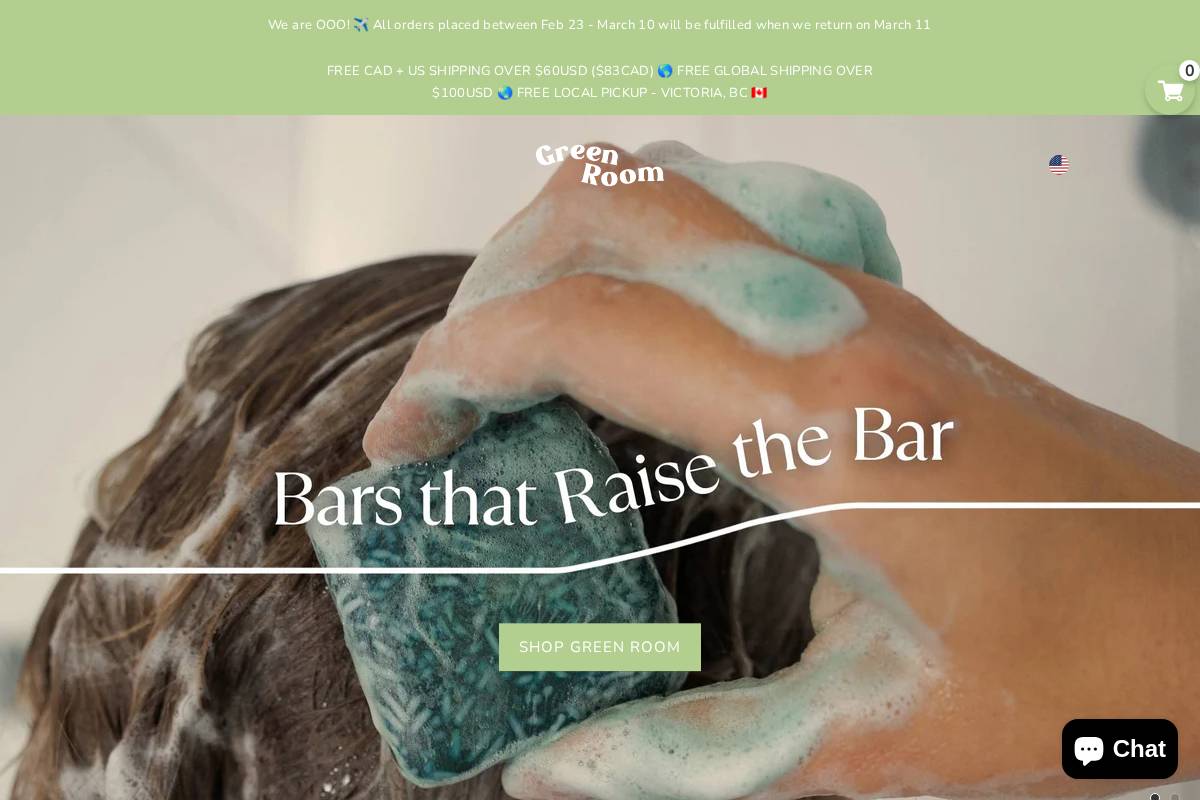 greenroombody.com homepage screenshot