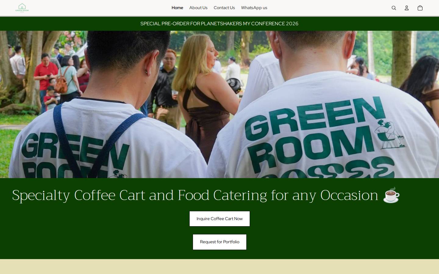 greenroomcoffee.store homepage screenshot