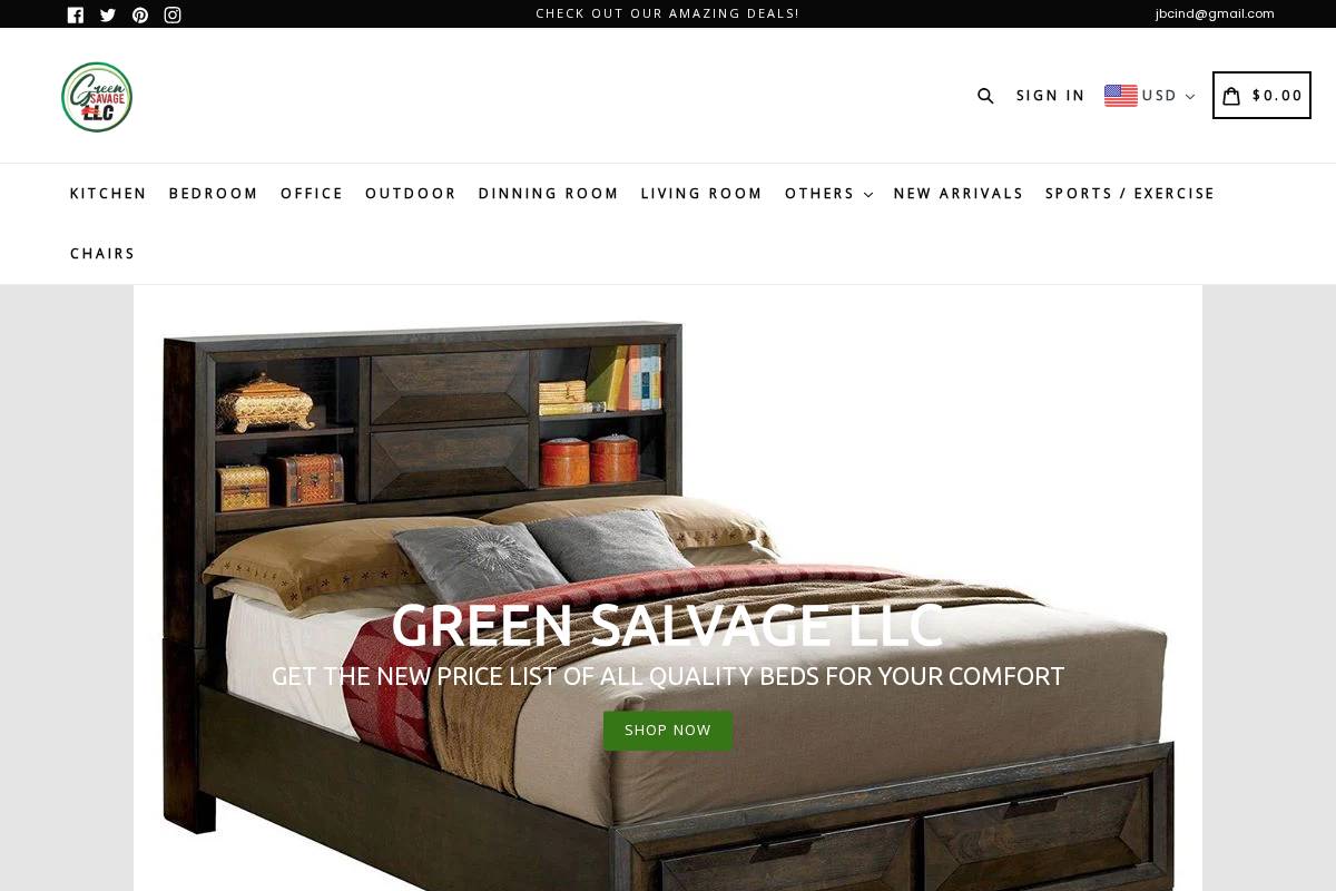 greensalvageonline.com homepage screenshot