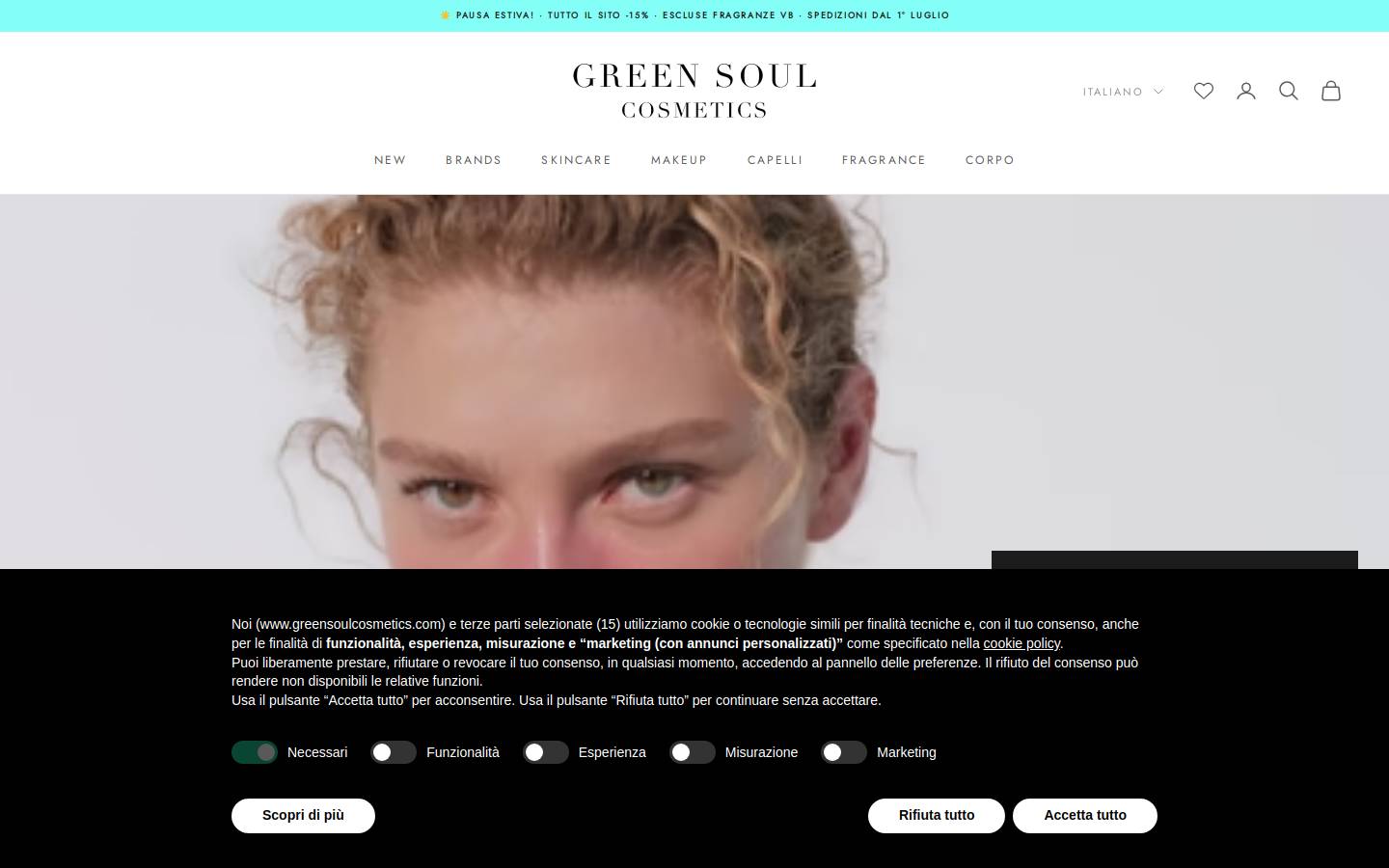 greensoulcosmetics.com homepage screenshot