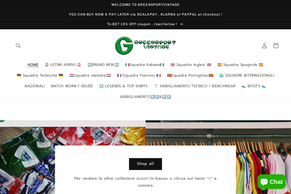 greensportvintage homepage screenshot