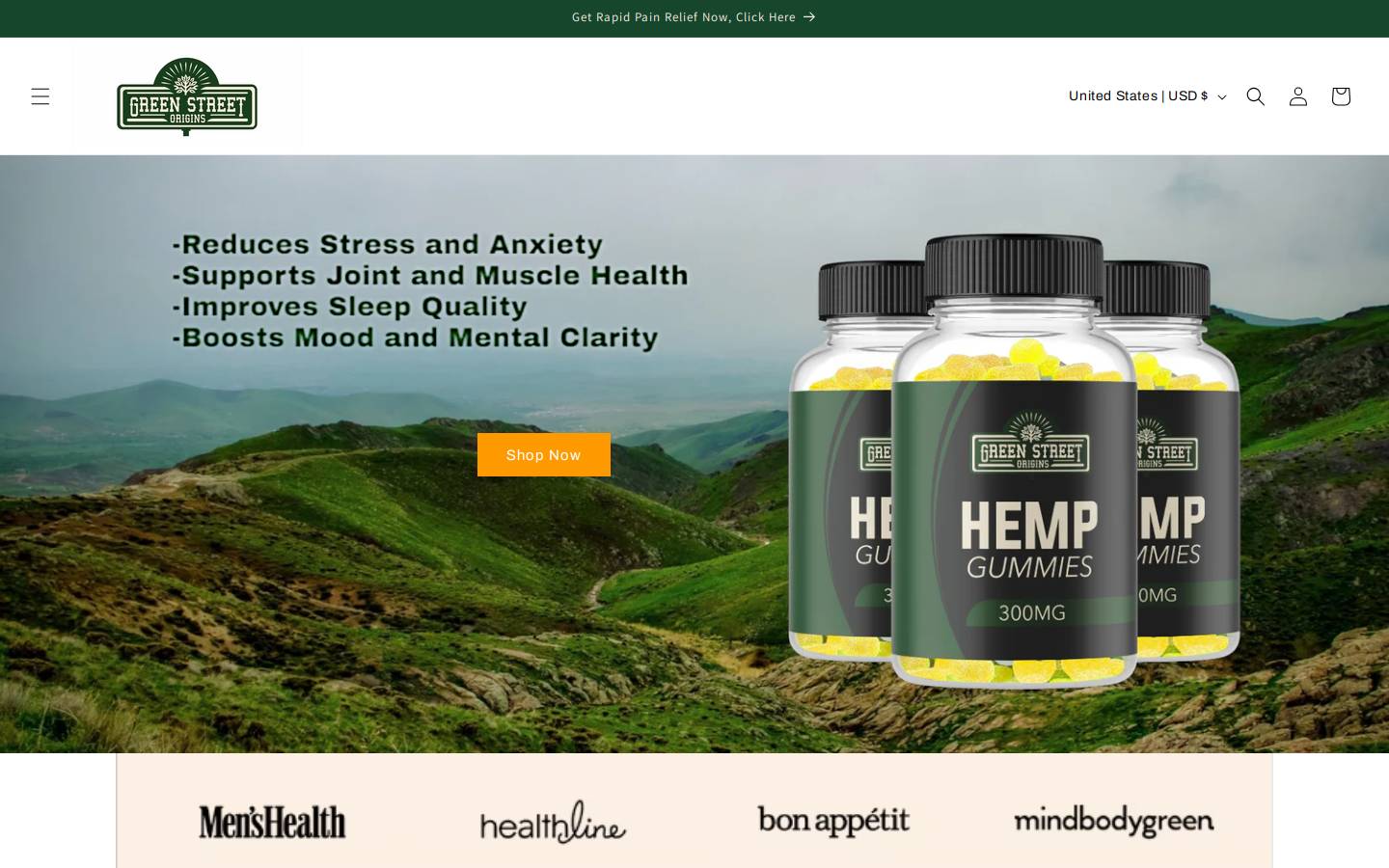 greenstreetorigins.com homepage screenshot