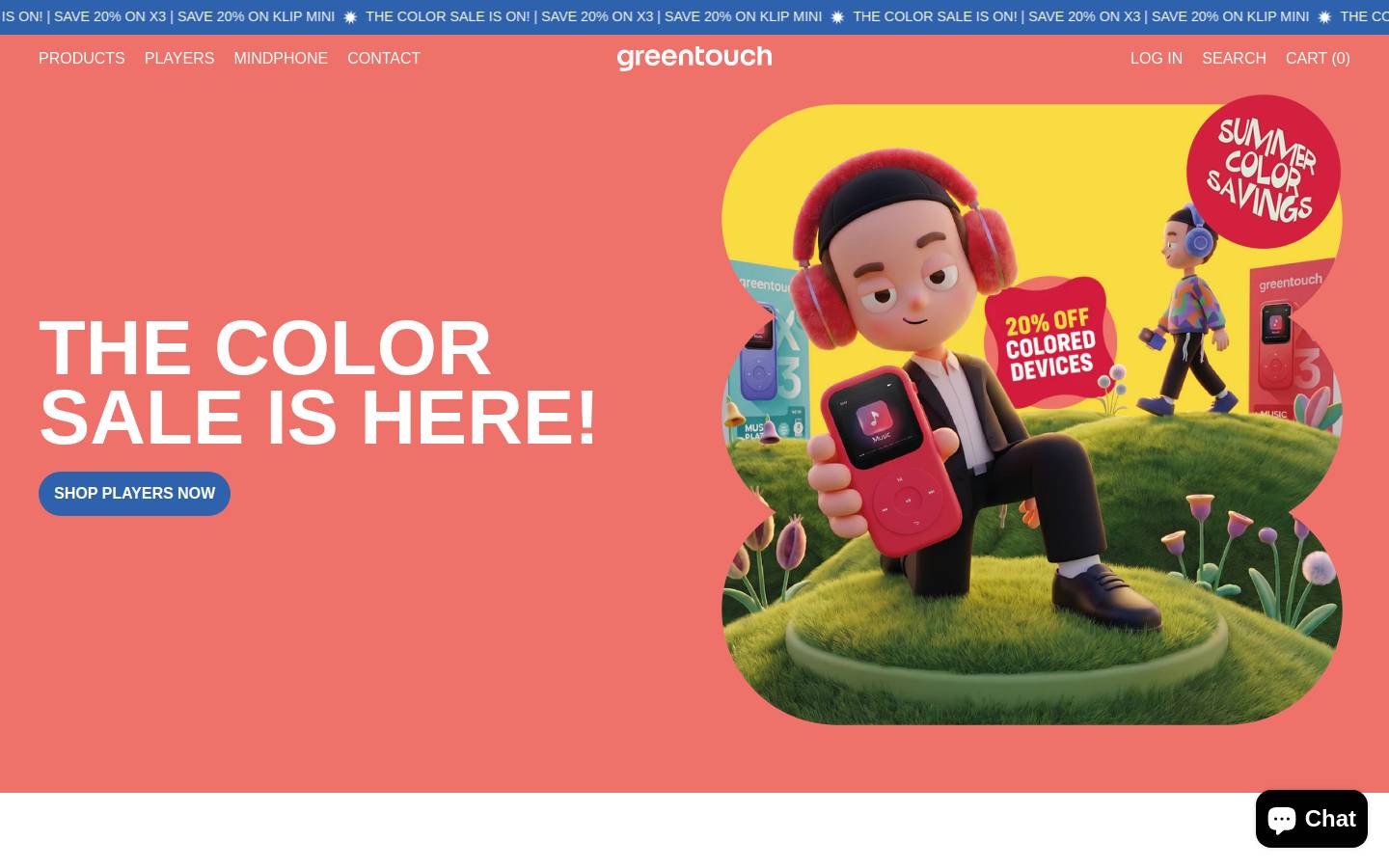 Greentouchstore homepage screenshot