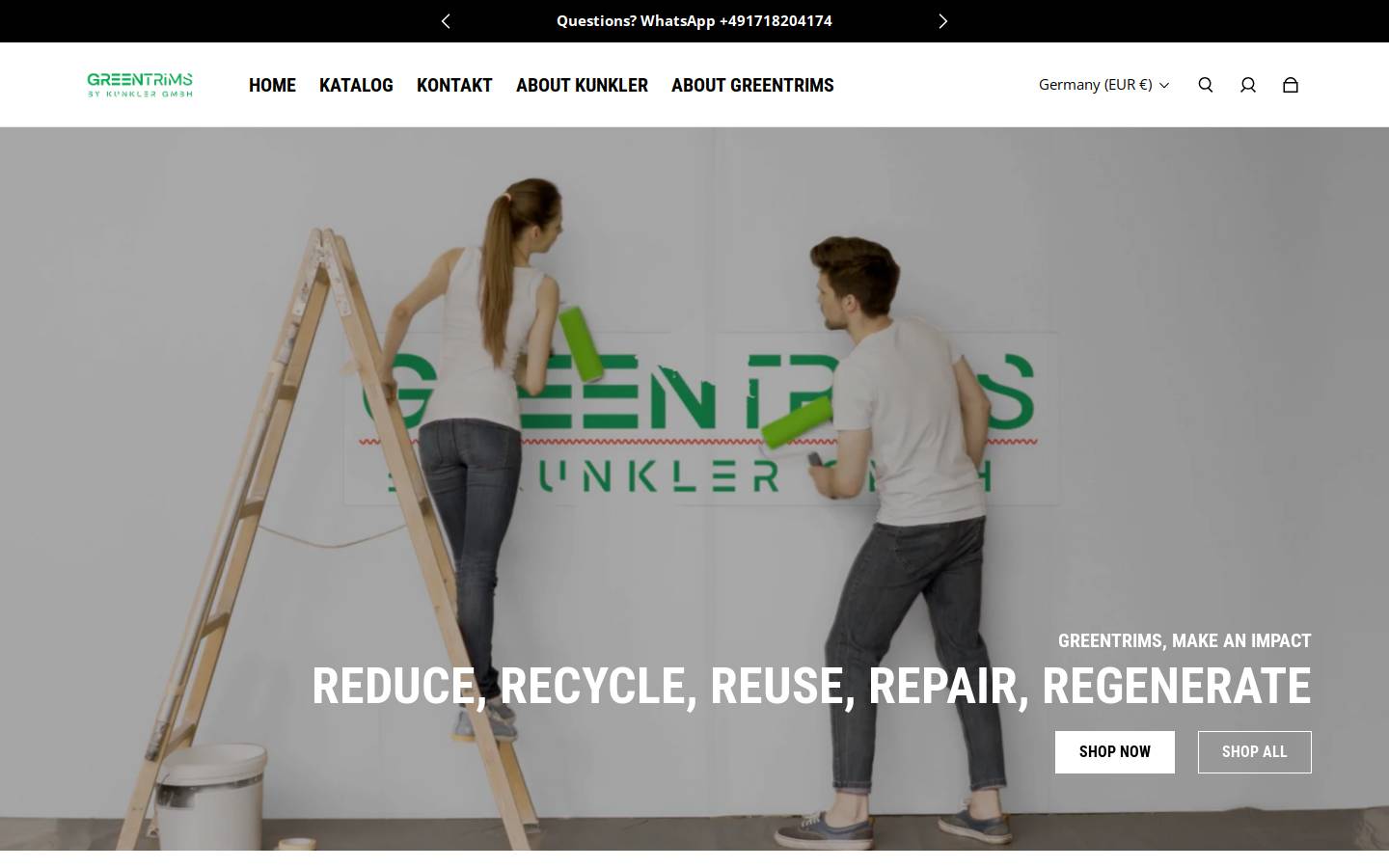 greentrims.com homepage screenshot