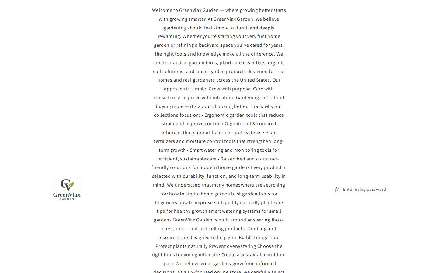 greenviaxgarden.com homepage screenshot