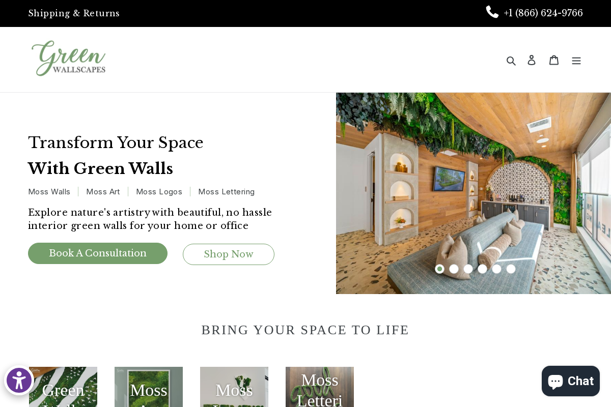 Green Wallscapes homepage screenshot