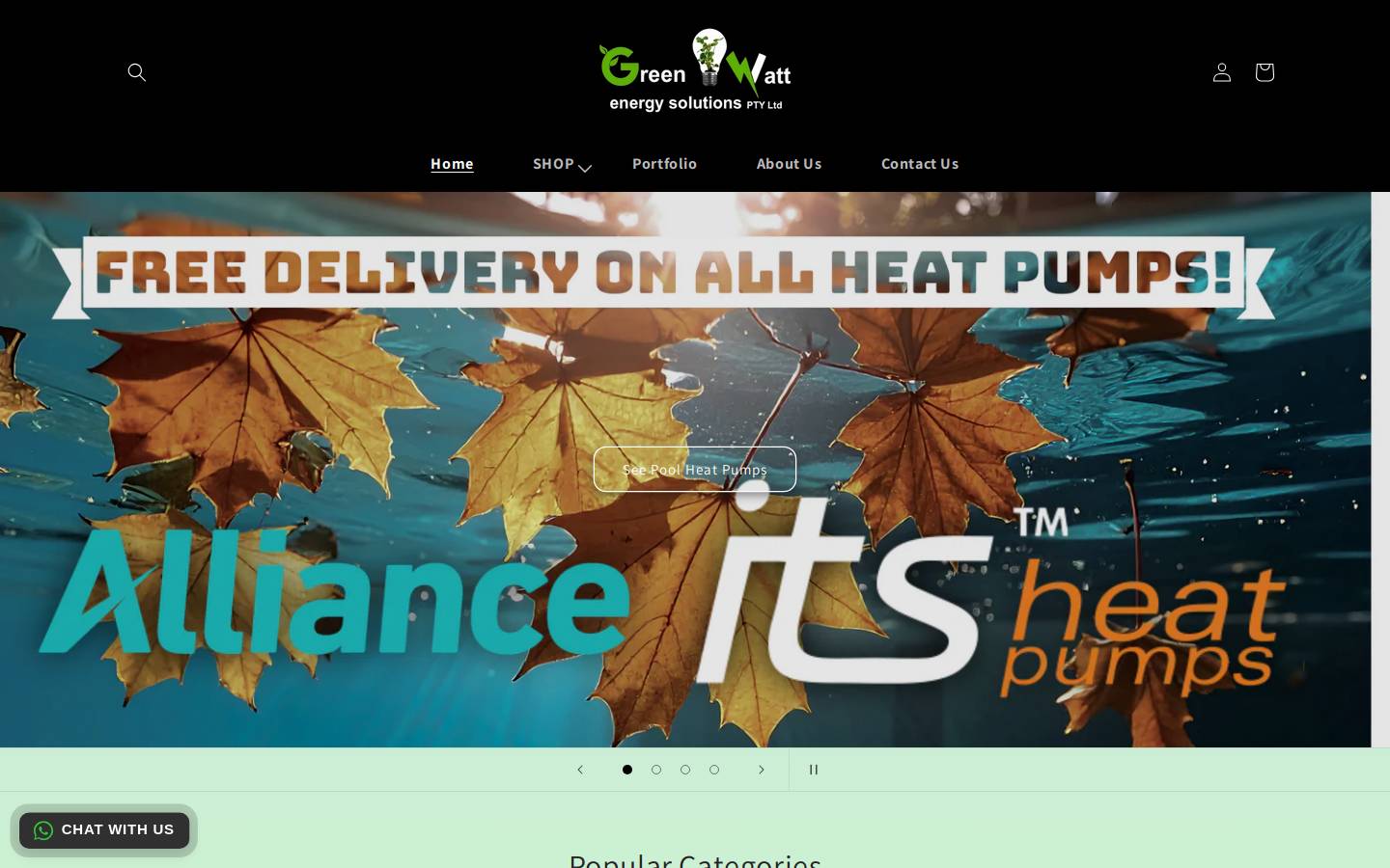 greenwatt.co.za homepage screenshot