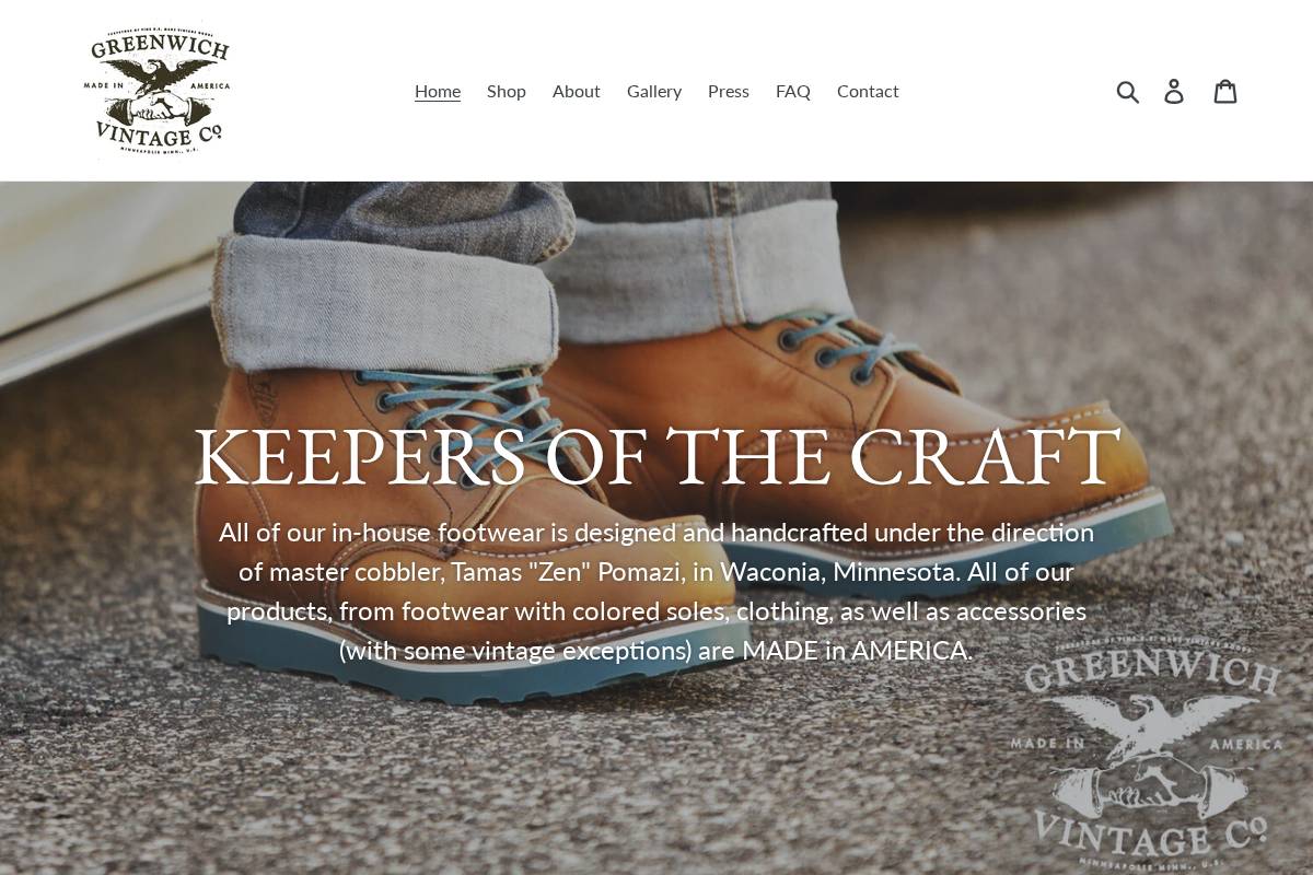 greenwichvintage.us homepage screenshot