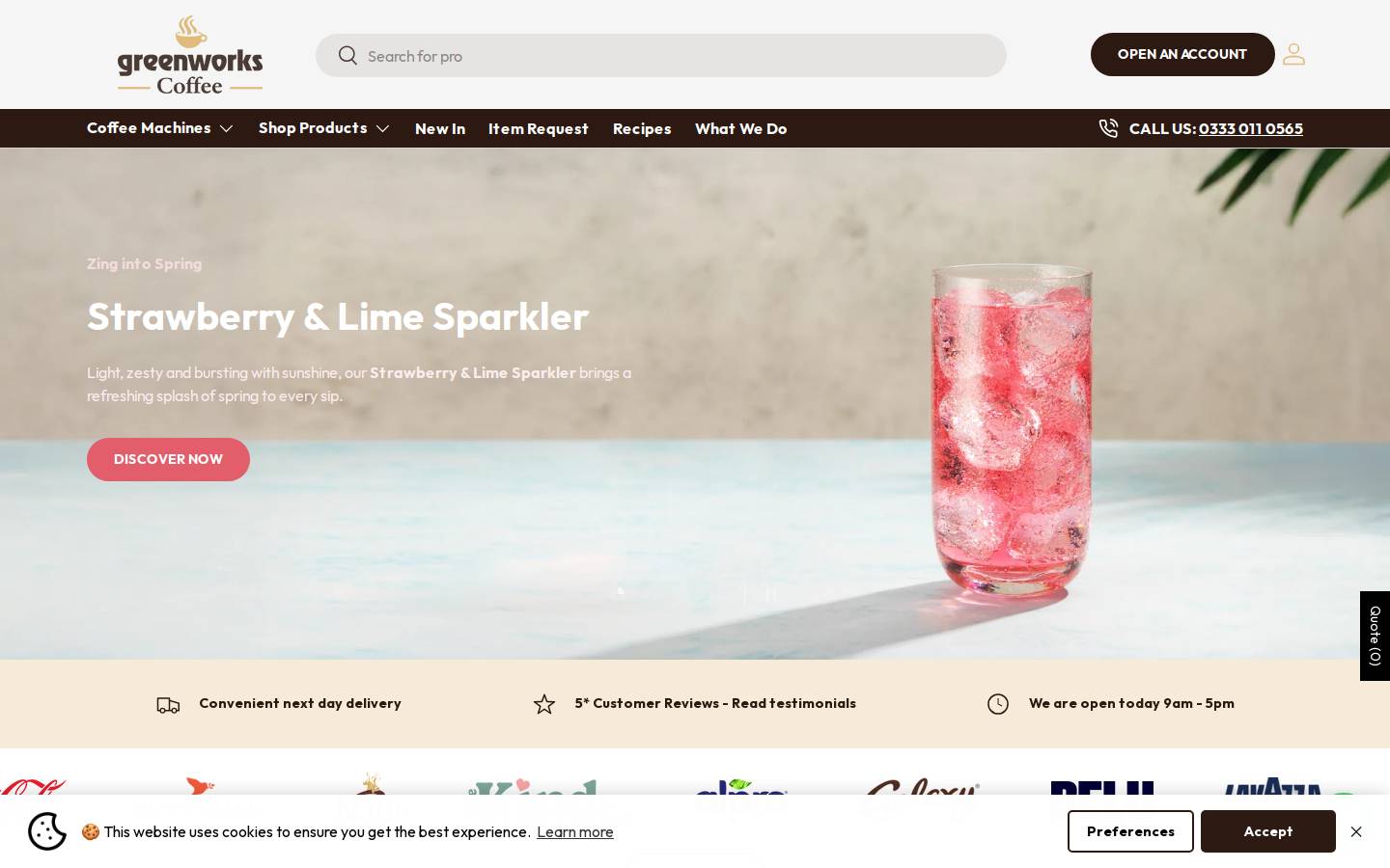 Greenworks Coffee homepage screenshot