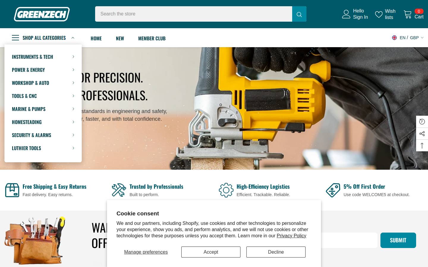 greenzech.com homepage screenshot
