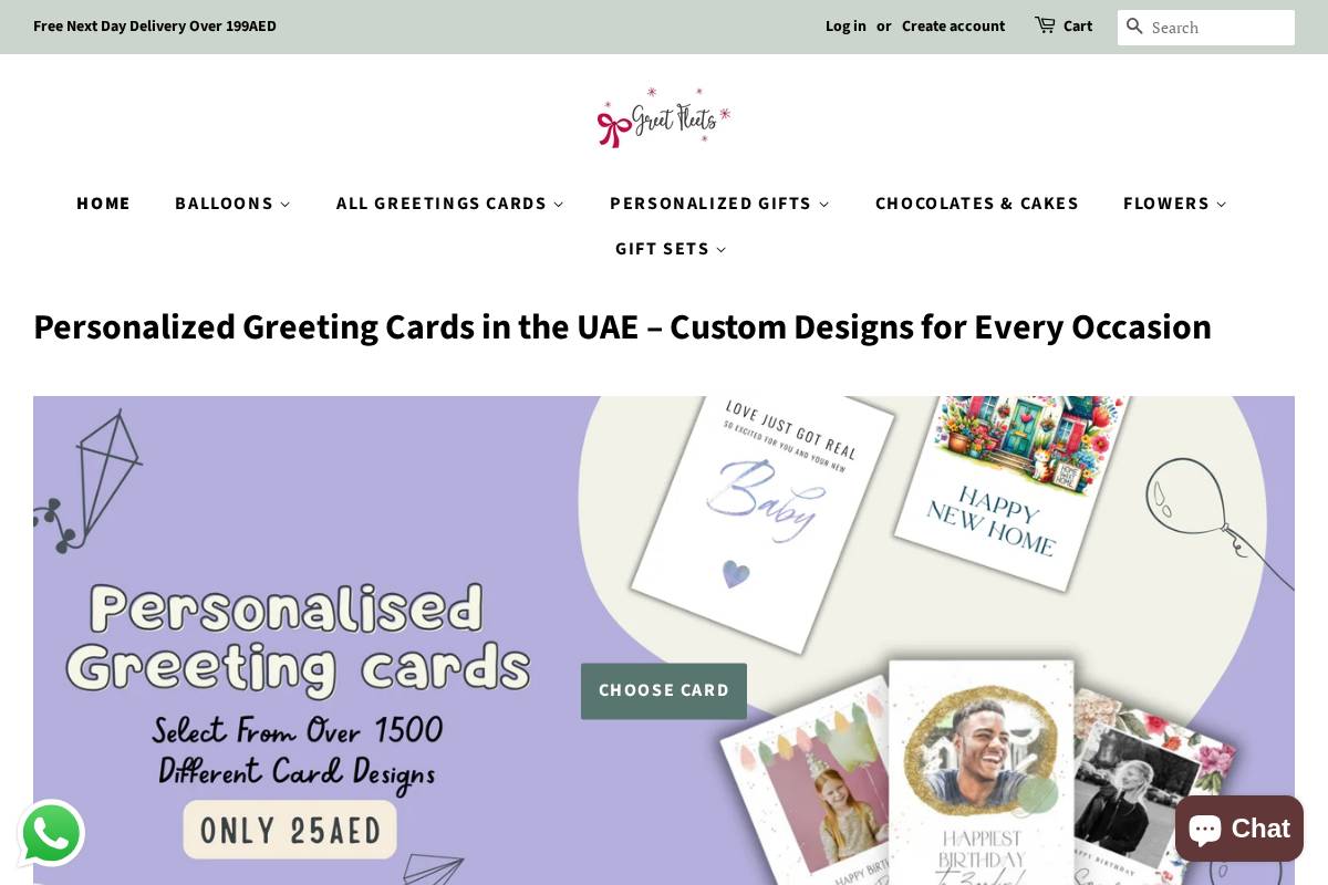 Greetfleets homepage screenshot