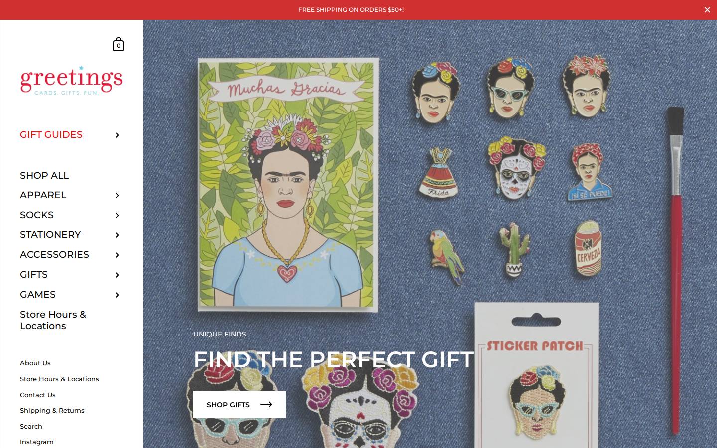 greetingstores.com homepage screenshot