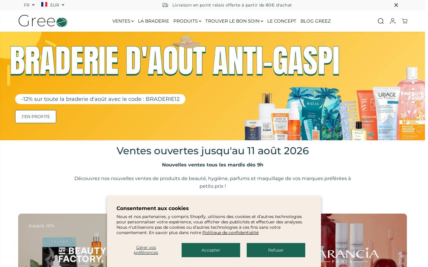 Greez homepage screenshot