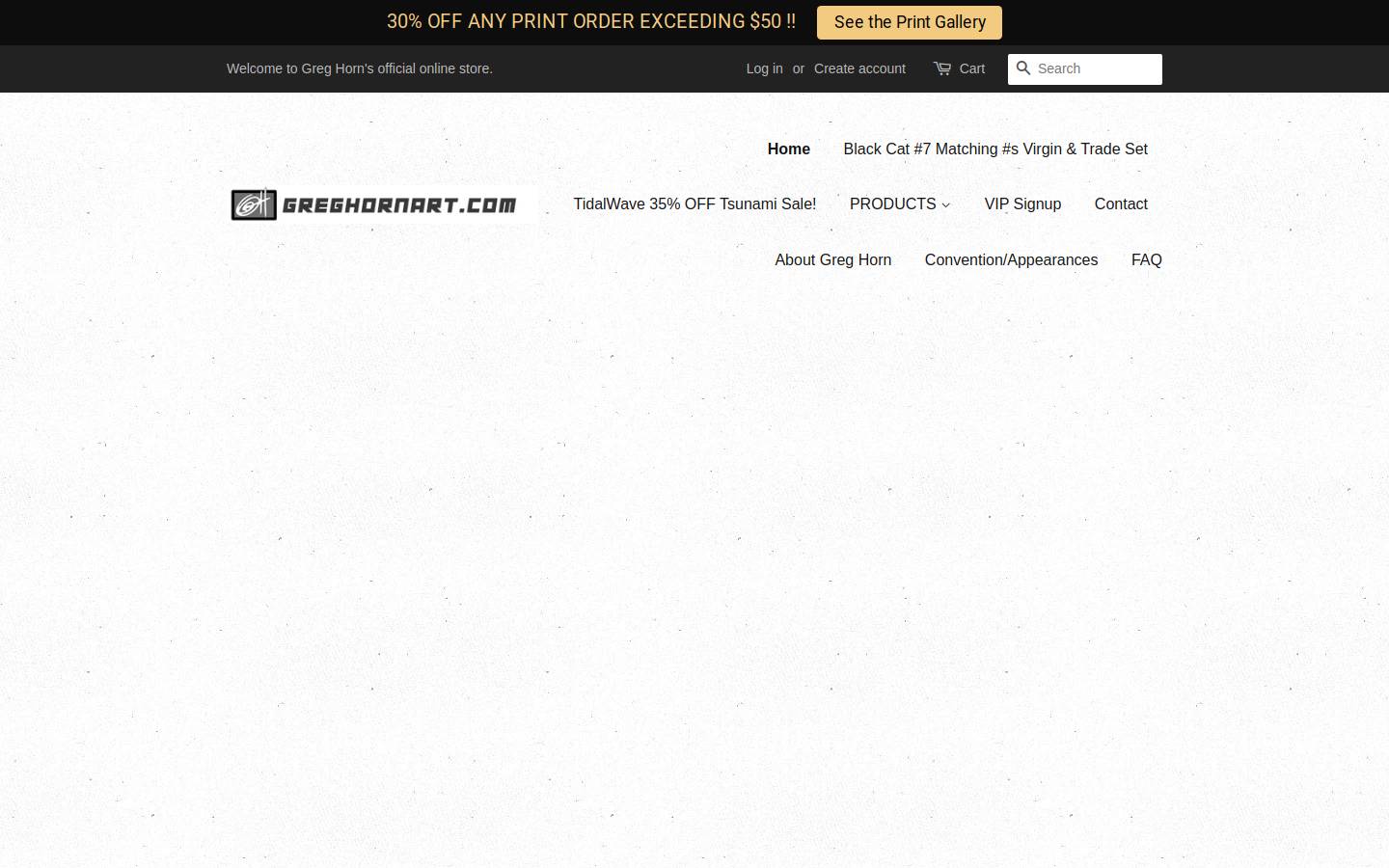 greghornart.com homepage screenshot
