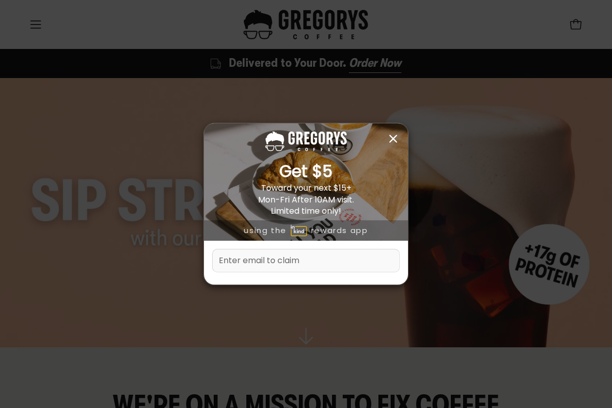 gregoryscoffee.com homepage screenshot