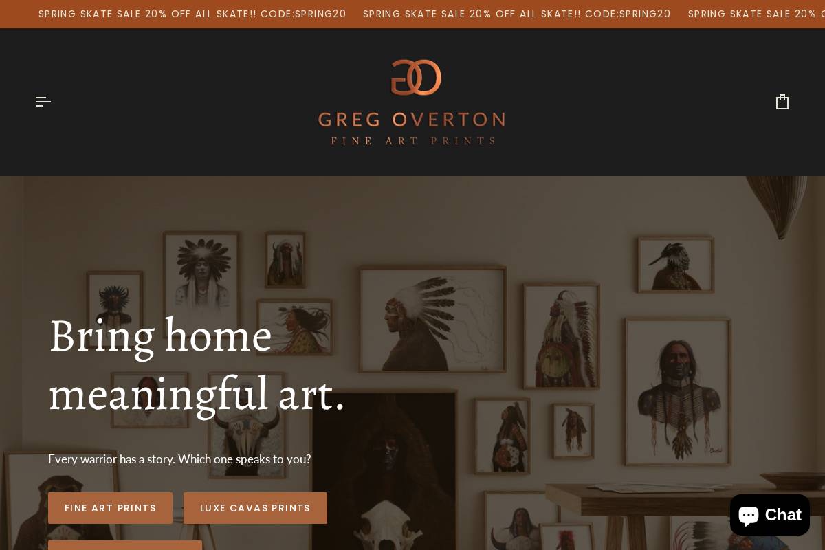 gregovertonfineart.com homepage screenshot