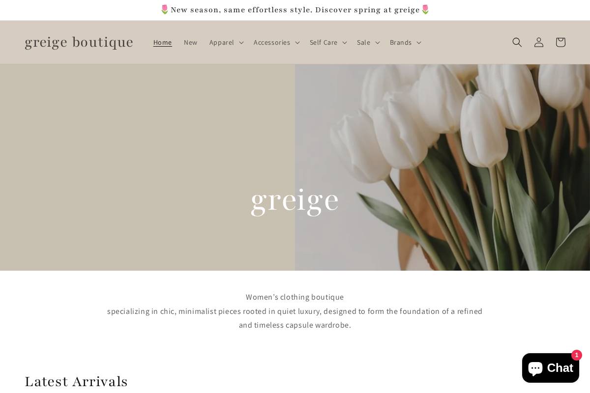 greigeboutique.com homepage screenshot